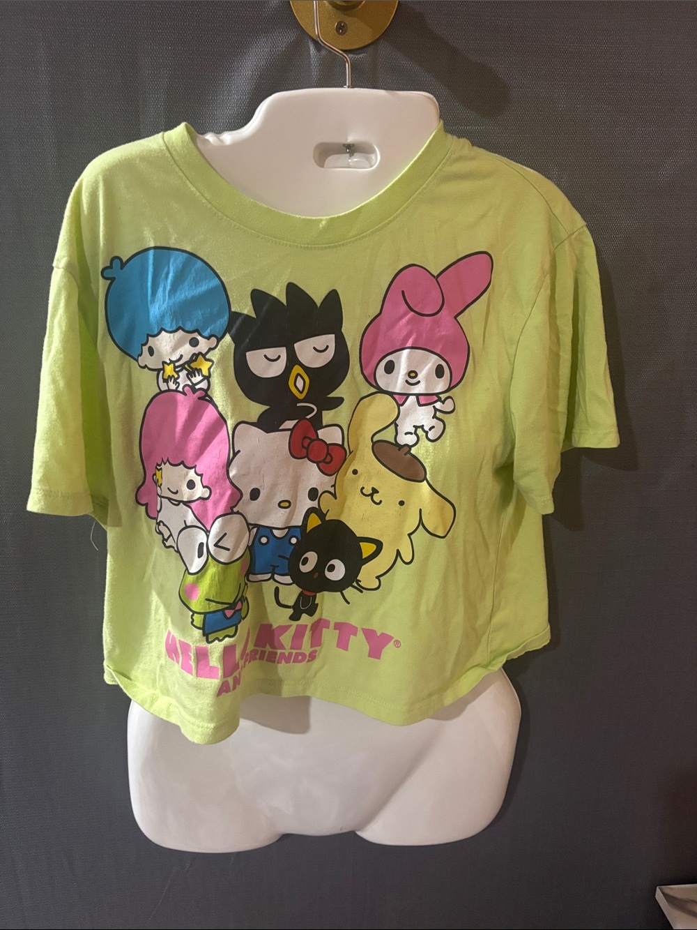 Hello Kitty Friends Lime Green Graphic adult  Tee
